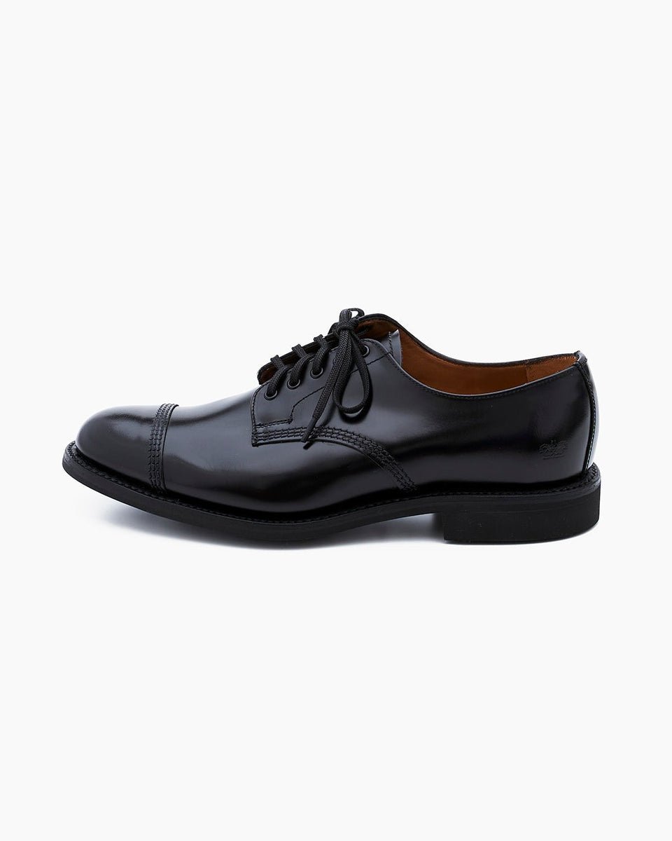 Sanders】Military Derby Shoes Black – Blue Beach Denim