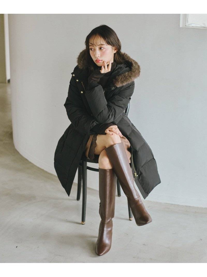 楽天市場】【SALE／30%OFF】フェイクファー付ミディ丈レデイダウン