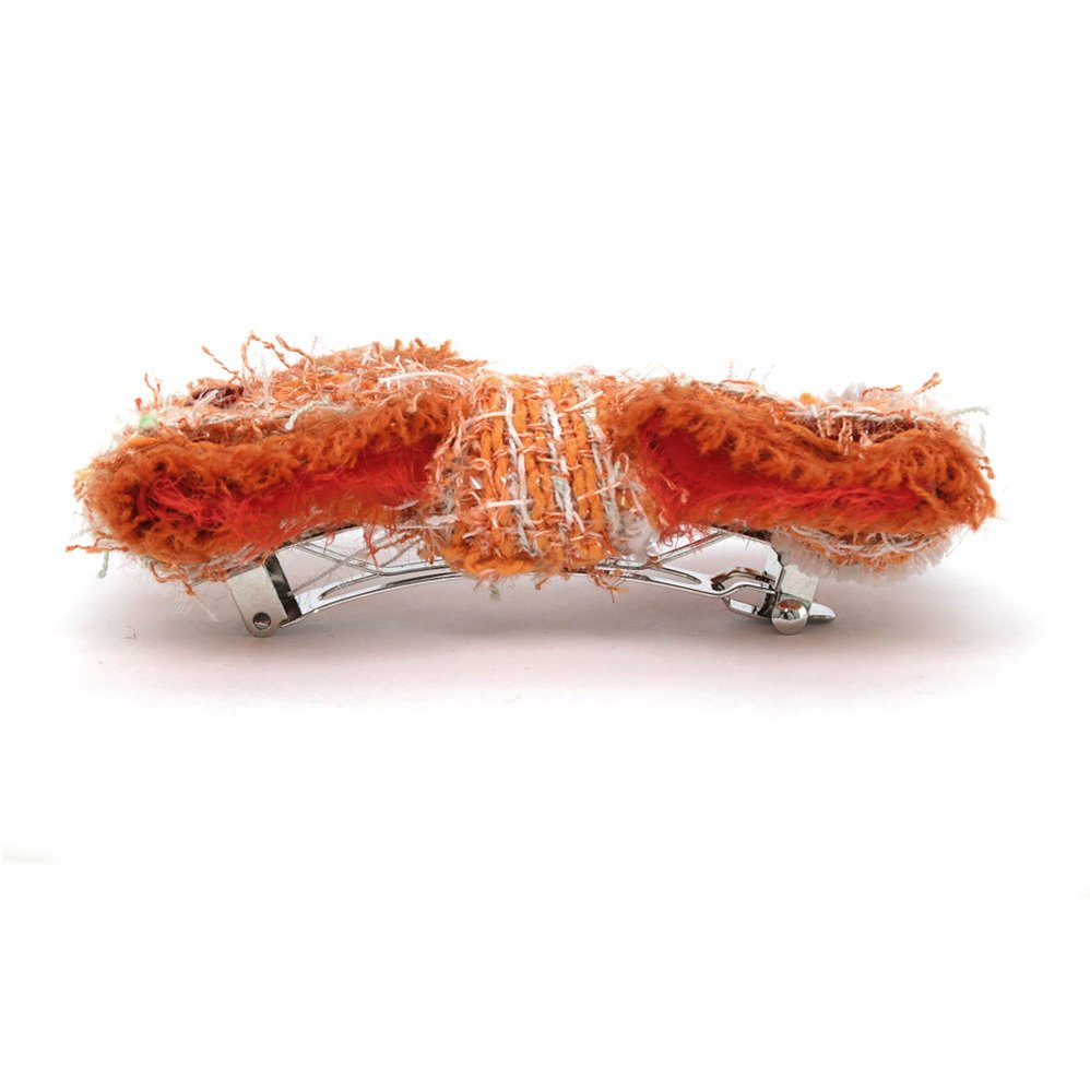 名東】【CHANEL】シャネル バレッタ ツイード オレンジ マルチカラー