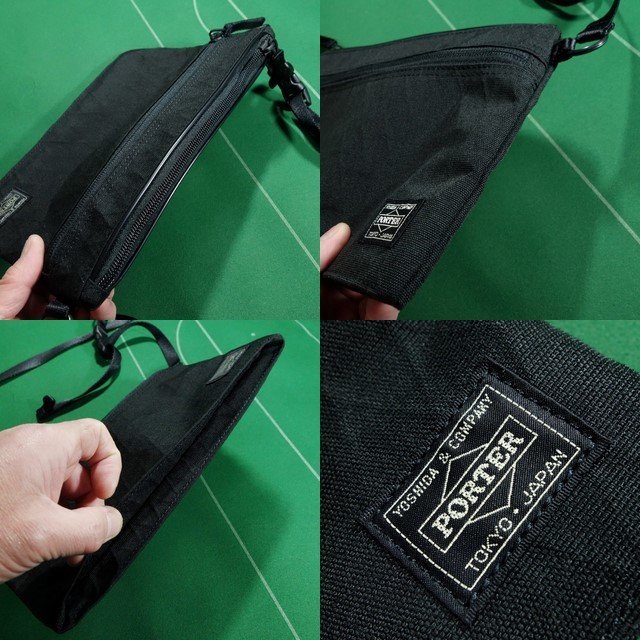 □ポーター HYBRID X-PACナイロン素材 薄柄ショルダーバッグ
