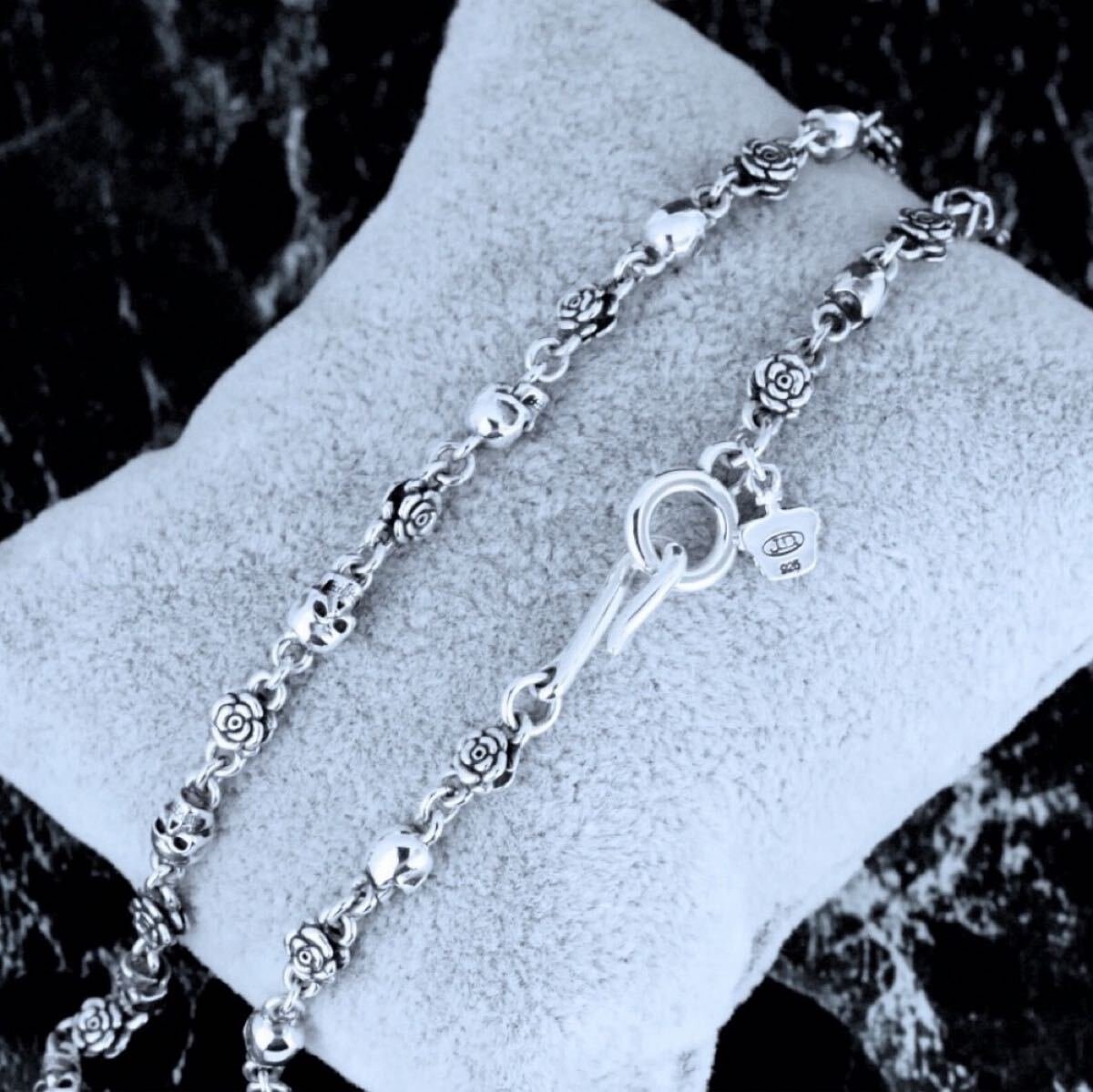 美品 ジャスティンデイビス SNJ212 ROSE DIVINE チェーン 40cm スカル