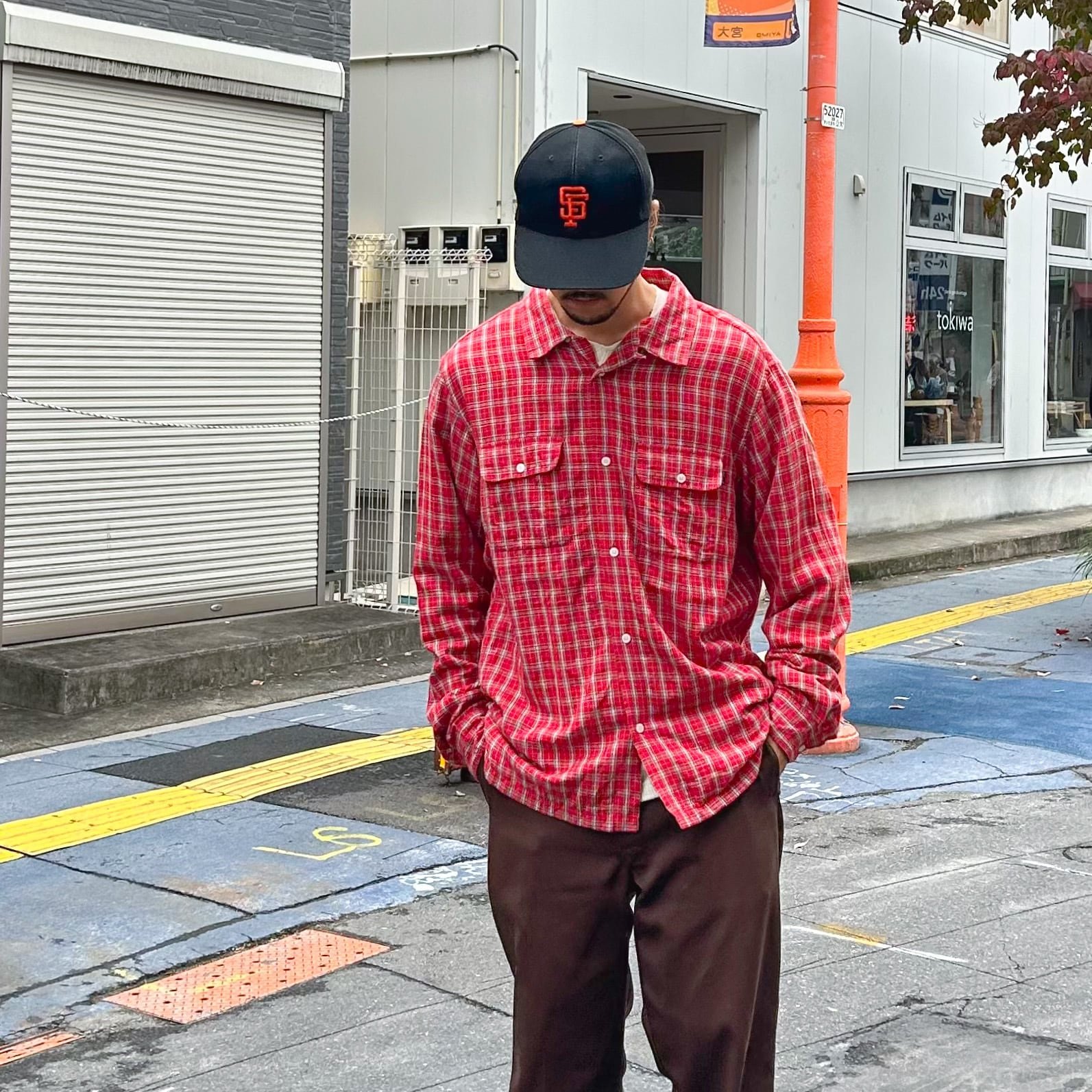 00's Stussy Open Colar Shirt XL / オールドステューシー チェック