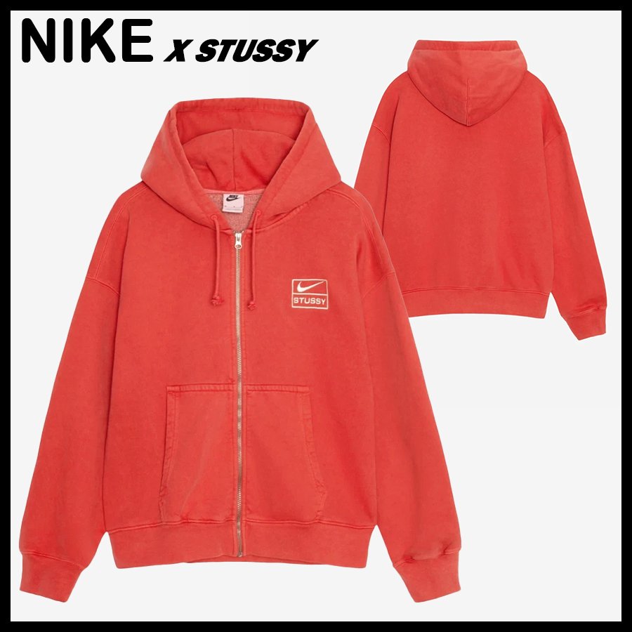 ☆NIKE x STUSSY☆FULL ZIP DYED FLEECE フーディ☆追跡可 (Nike