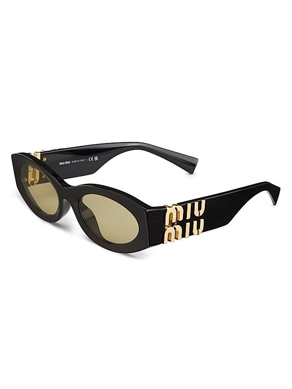 Miu Miu 54MM Logo-Accented Oval Sunglasses | Saks Fifth Avenue