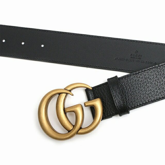 グッチ GUCCI ベルト 406831-DJ20T-1000-90 メンズ ブラック ゴールド