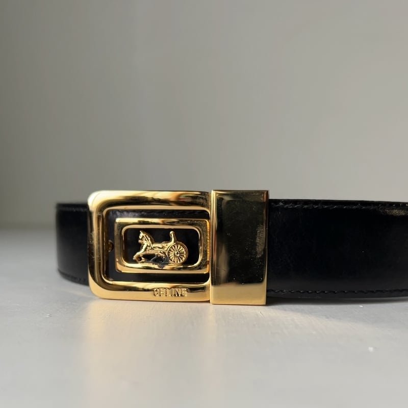 CELINE オールドセリーヌ 馬車金具 バックル レザーベルト