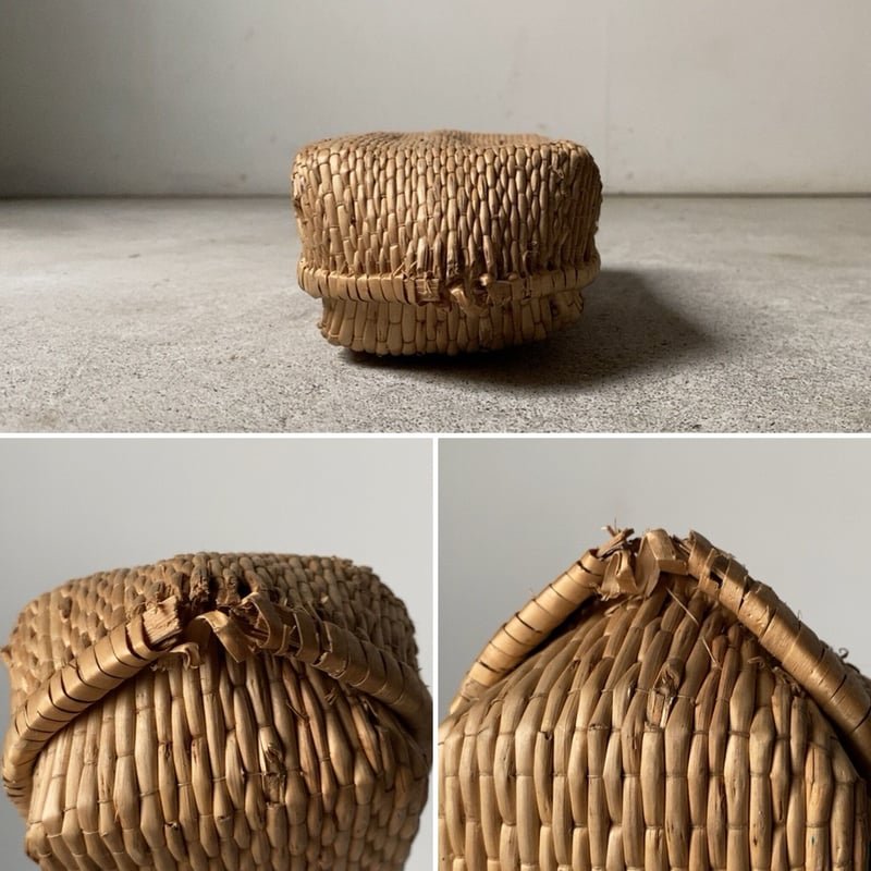 小さい柳行李 22cm 古い飯行李 おむすび箱 お弁当箱 ヴィンテージ