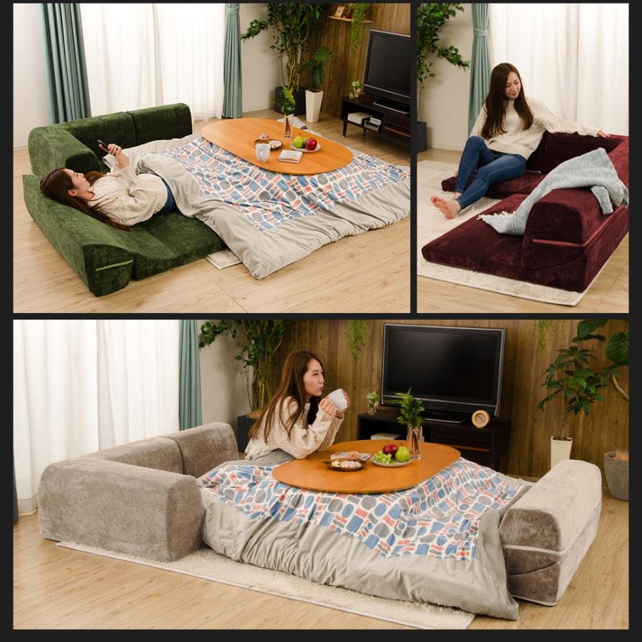 タンスのゲン 8日+5% ソファー ソファ 3人掛け L字 ローソファー