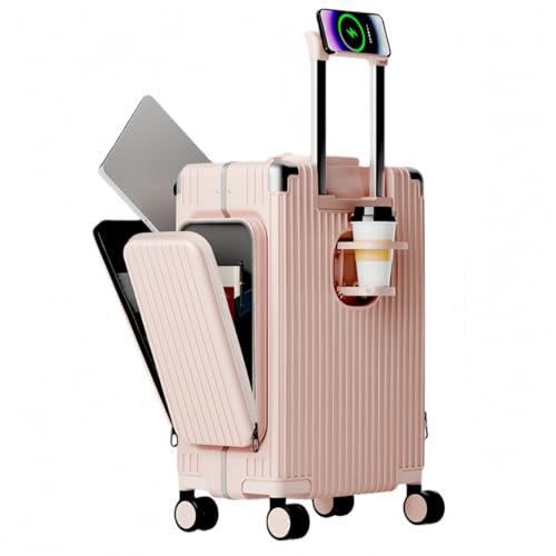 ストッパー付き フロントオープン スーツケース アルミフレーム」の