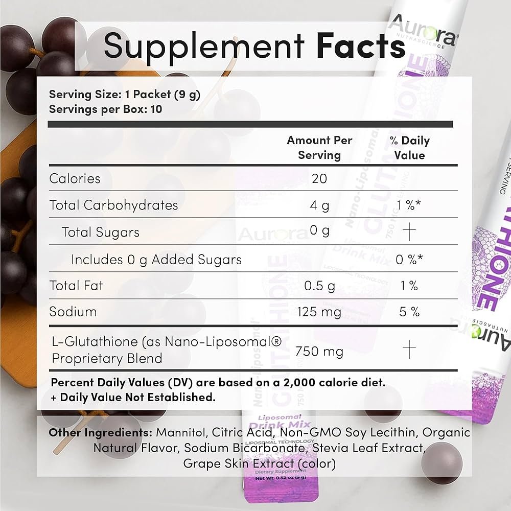 Amazon.com: Aurora Nutrascience Nano-Liposomal Glutathione, Grape