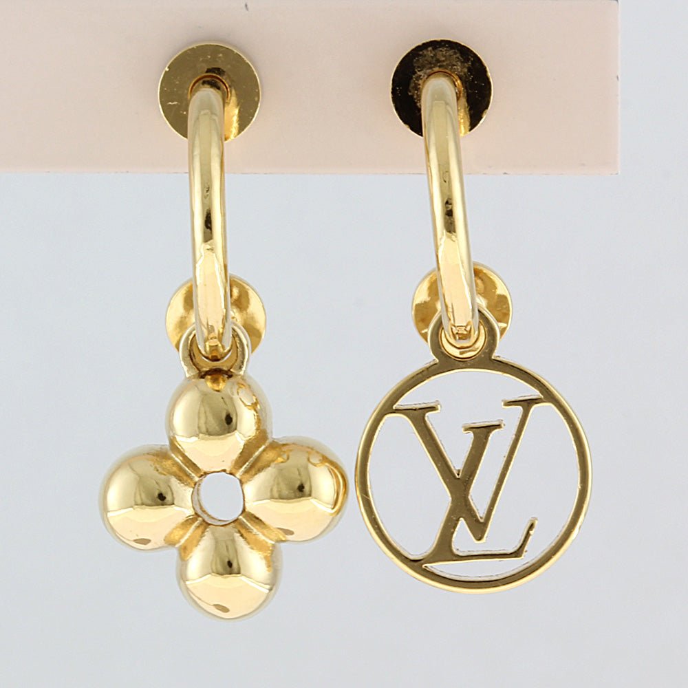 中古】 ルイ・ヴィトン LOUIS VUITTON ピアス LVサークル モノグラム