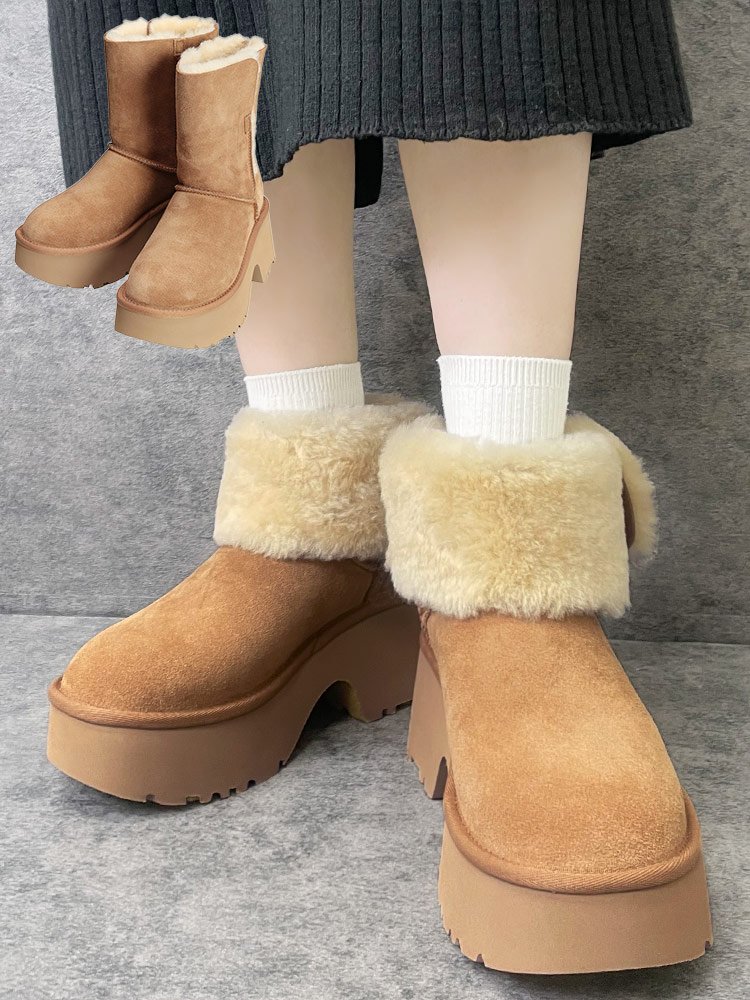 UGG (アグ) 厚底 ショート ムートンブーツ エスミーブーツ 2way チェス