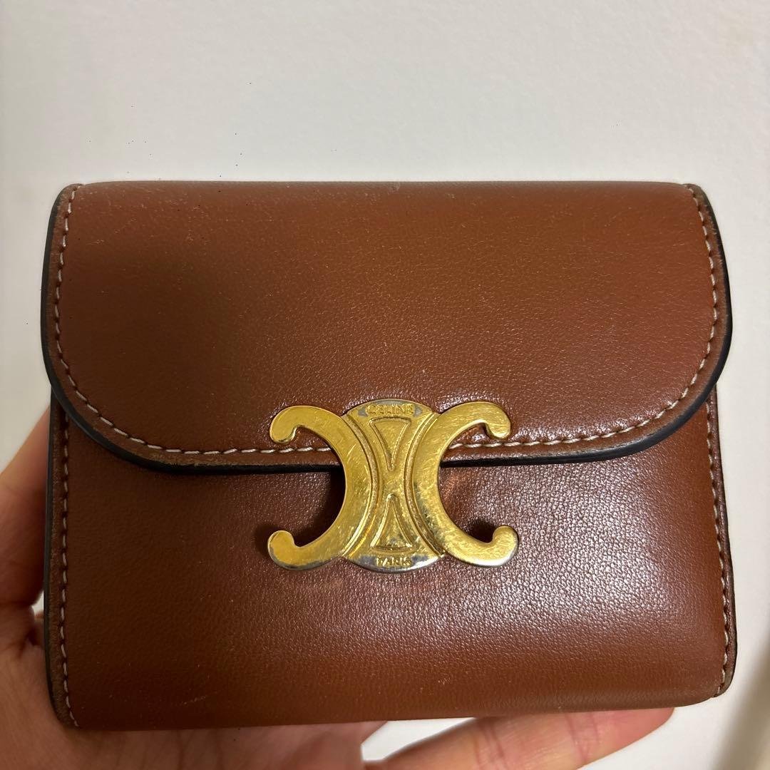 セリーヌ　折りたたみ　財布　キャメル 楽天市場】CELINE セリーヌ 三つ折り財布 Folded Compact Wallet