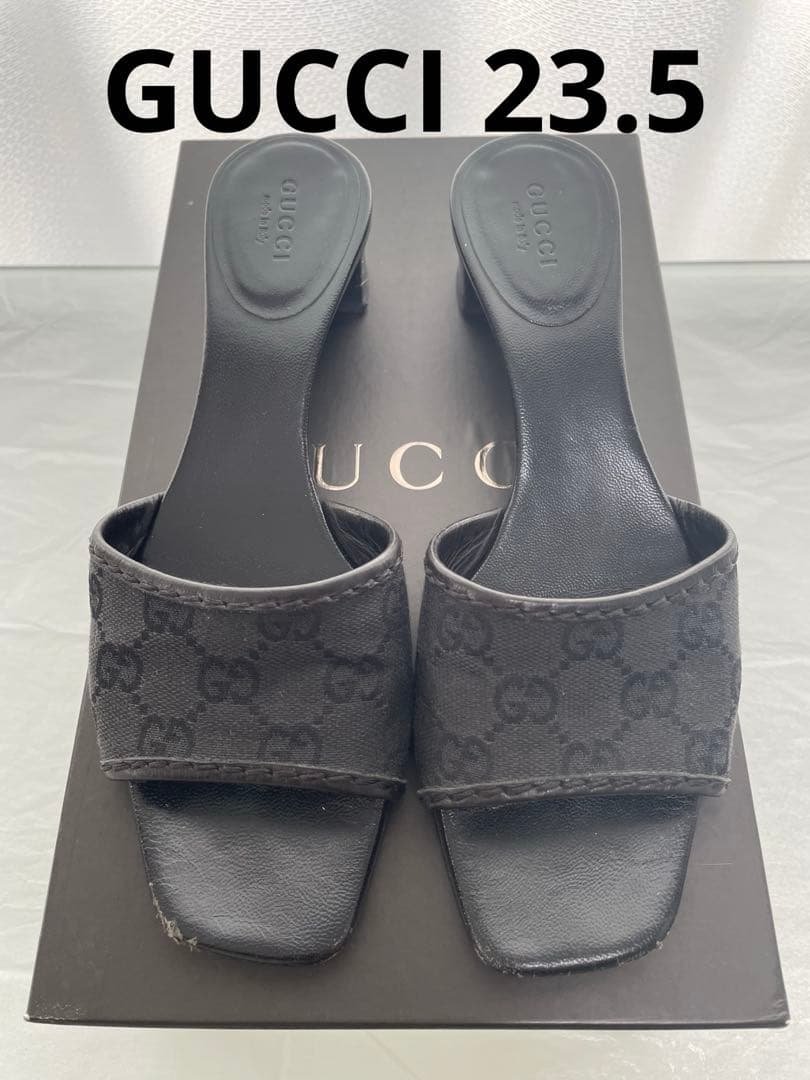 GUCCI グッチ　ミュール　GG柄　ブラック　サンダル　箱袋付き GUCCI（グッチ） トングサンダル 746334 JFM00 レディース ラバー ロゴ